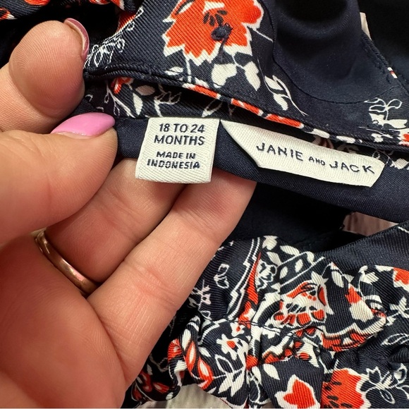 Janie and Jack Floral paisley Navy sleeveless romper sz 18-24M - Picture 5 of 6